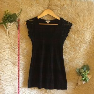 EUC Silence + Noise Lace Sleeve Fit and Flare Top
